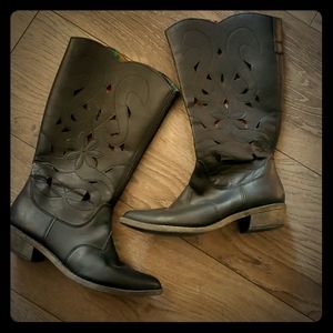 Rampage Black Faux Leather Boots Size 7